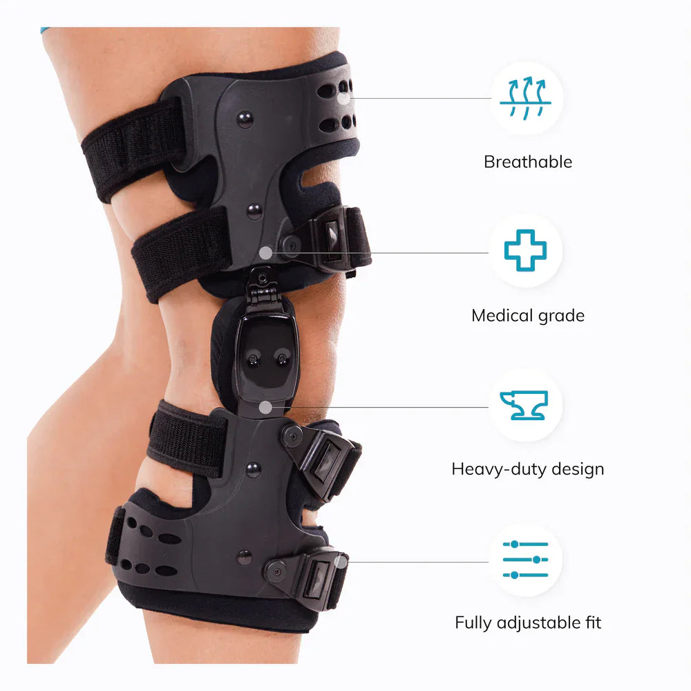 Oak & Coral | Osteoarthritis relieving knee brace – Medial and lateral support for pain relief in bone-on-bone arthritis