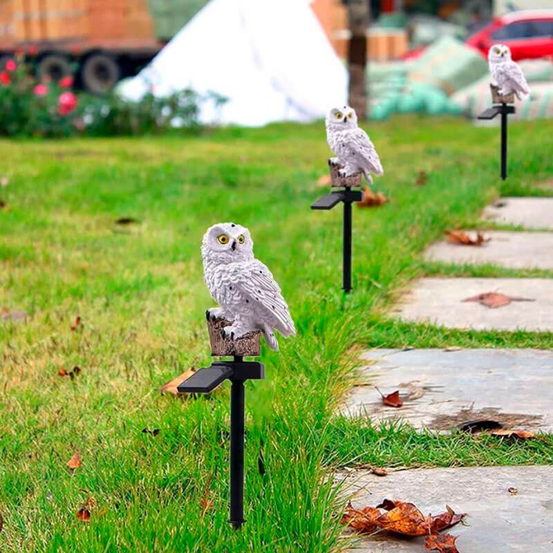 Oak & Coral | Owl Garden Lamp with Solar Energy - OwlGlow