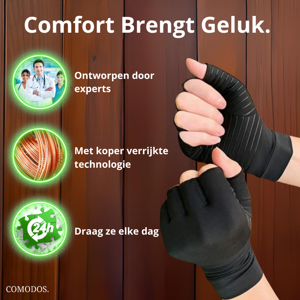 Oak & Coral | Pain-Relieving Compression Gloves with Open Fingers