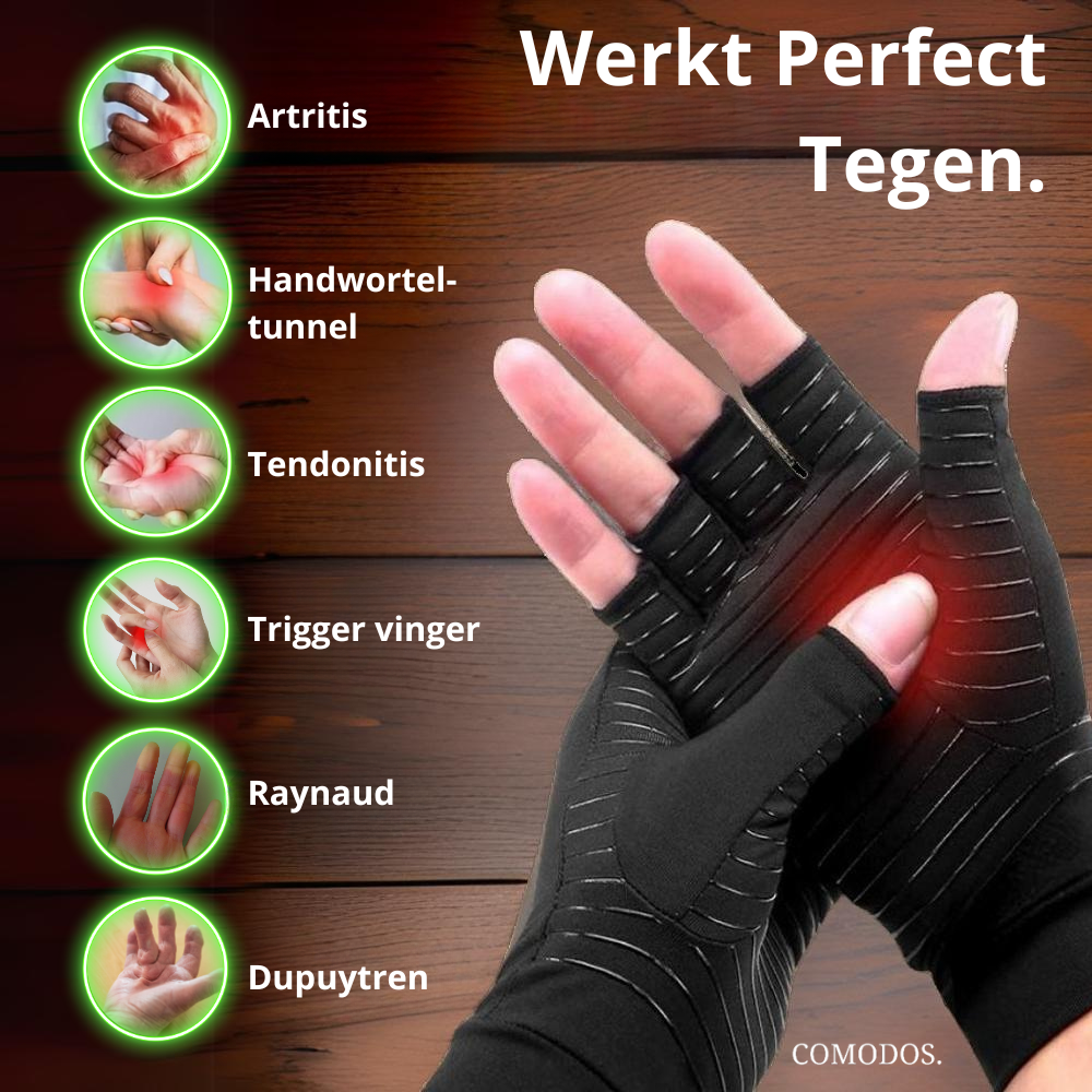 Oak & Coral | Pain-Relieving Compression Gloves with Open Fingers