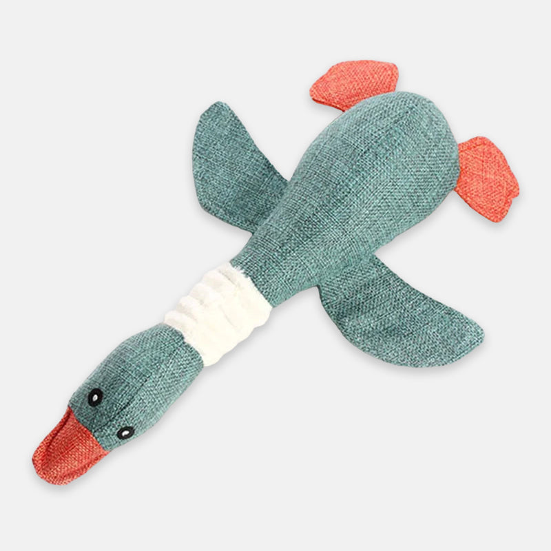 Oak & Coral | Plush Duck Dog Toy with Squeaker