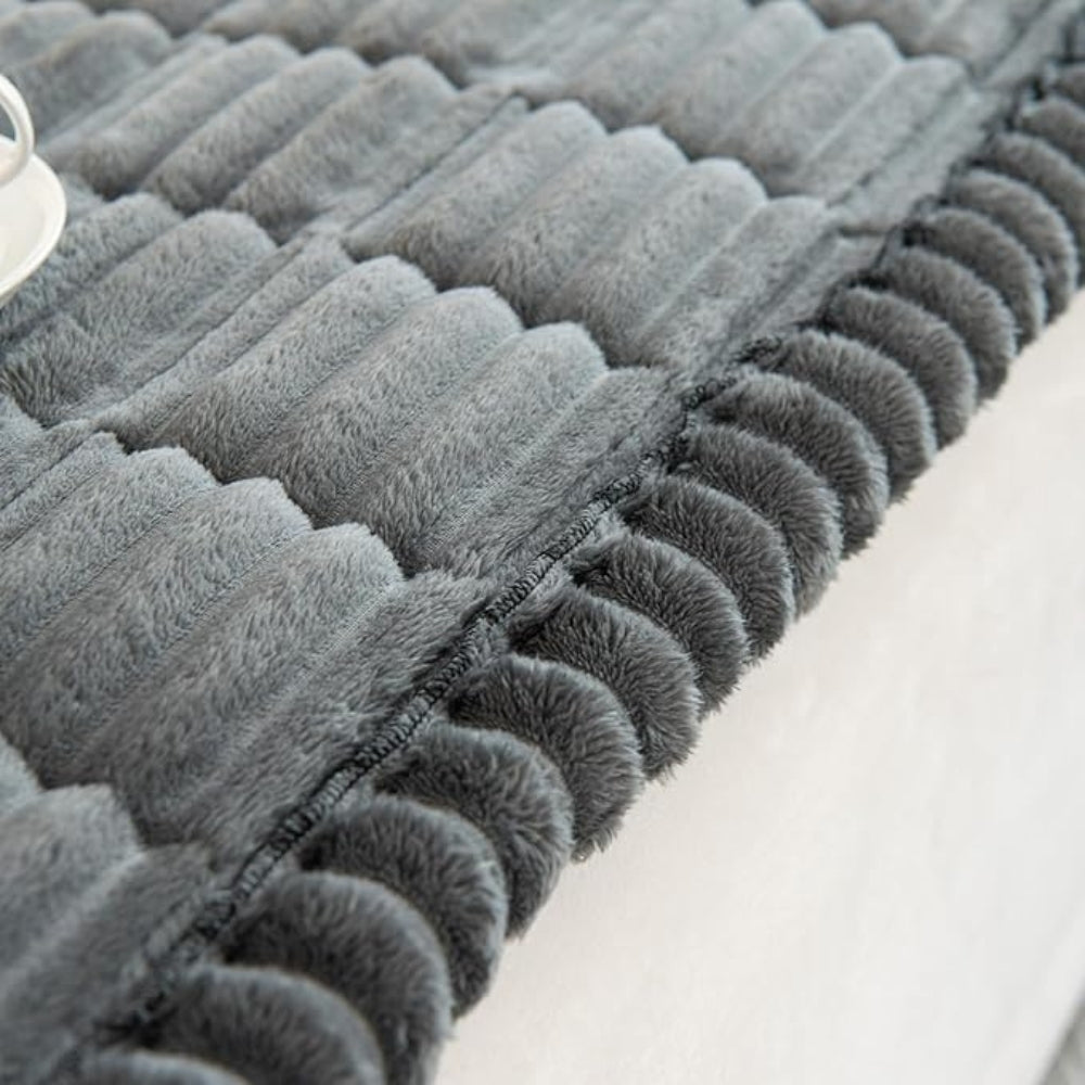 Oak & Coral | Plush Pleated Edges Sofa Cover