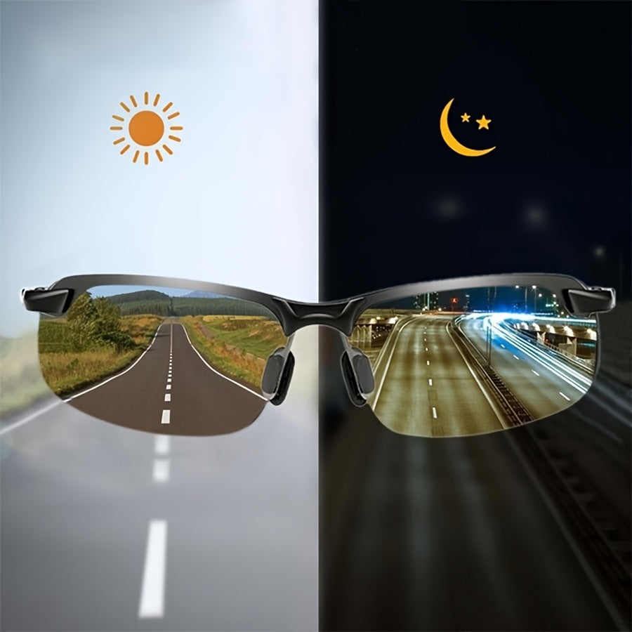 Oak & Coral | Polarized Photochromic Sunglasses | UV400 Protection | Automatic Light Adjustment (Day & Night) | Intelligent Glare Reduction for Drivers & Outdoors
