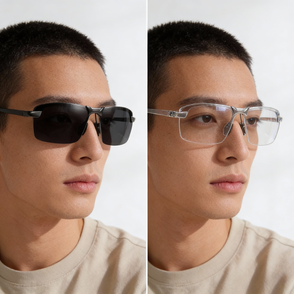 Oak & Coral | Polarized Photochromic Sunglasses | UV400 Protection | Automatic Light Adjustment (Day & Night) | Intelligent Glare Reduction for Drivers & Outdoors