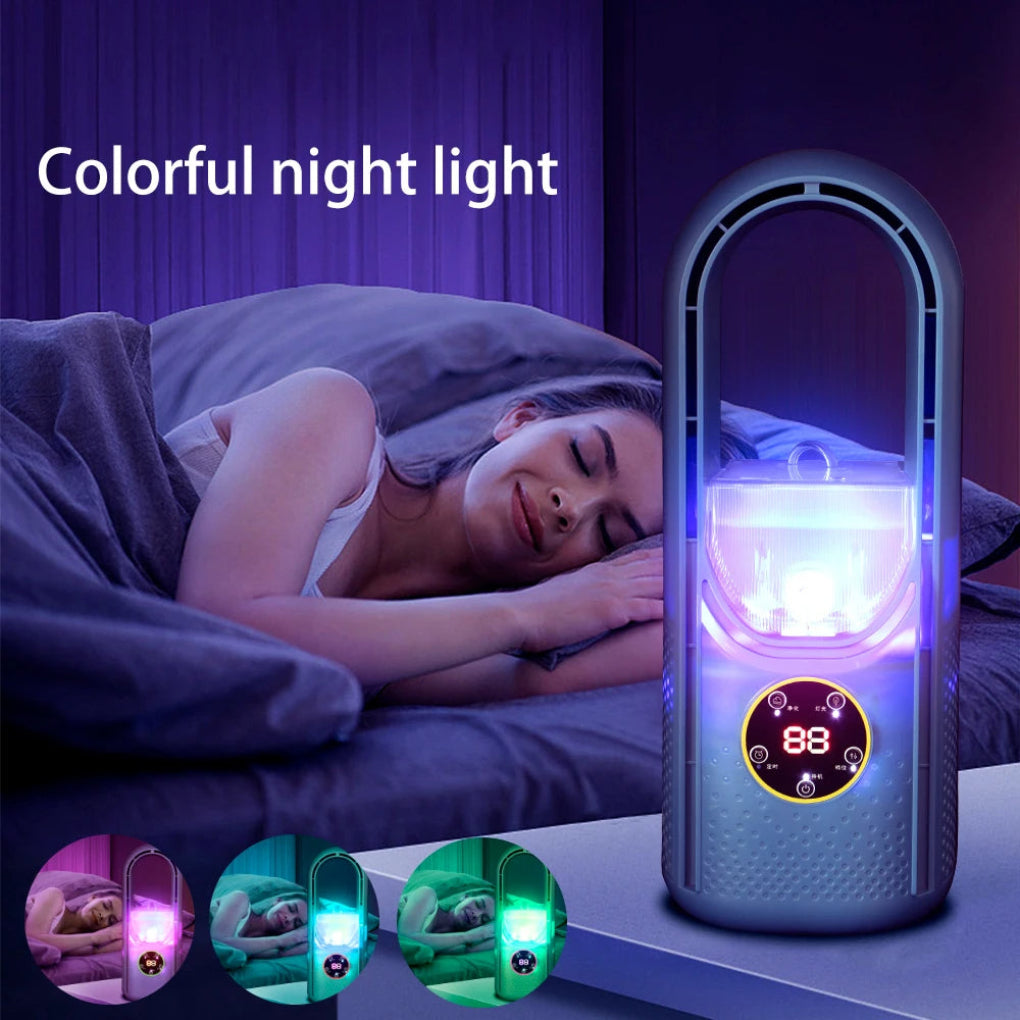 Oak & Coral | Portable bladeless fan with LED display