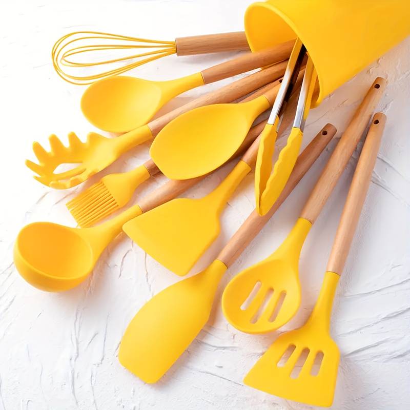 Oak & Coral | Premium 12-Piece Kitchen Utensil Set