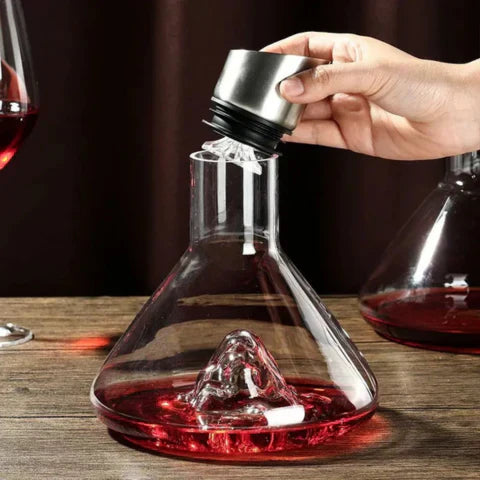 Oak & Coral | Premium Wine Decanter | Lead-Free Crystal with Rapid Aeration & Filtration for Enhanced Tasting Experience