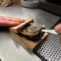 Oak & Coral | Premium wood handle oyster shell opener clamp