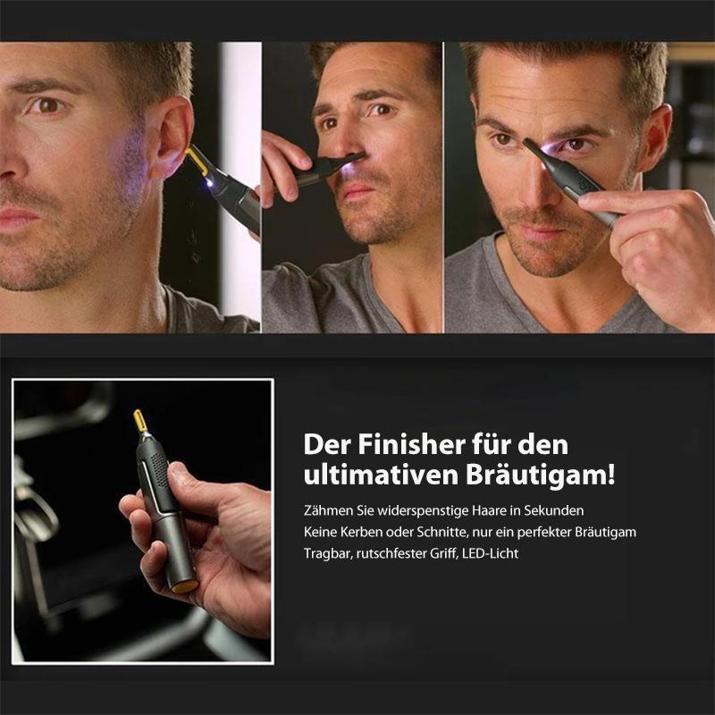 Oak & Coral | Professional Ultra-Thin Precision Trimmer | Titanium Stainless Steel Blades | Integrated LED Light | Micro-Oscillation Technology | For Nose, Ears & Contours