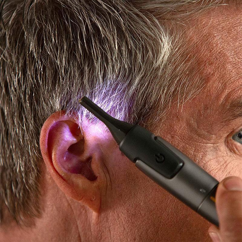 Oak & Coral | Professional Ultra-Thin Precision Trimmer | Titanium Stainless Steel Blades | Integrated LED Light | Micro-Oscillation Technology | For Nose, Ears & Contours