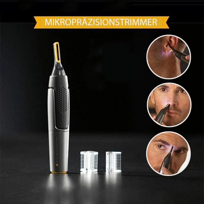Oak & Coral | Professional Ultra-Thin Precision Trimmer | Titanium Stainless Steel Blades | Integrated LED Light | Micro-Oscillation Technology | For Nose, Ears & Contours