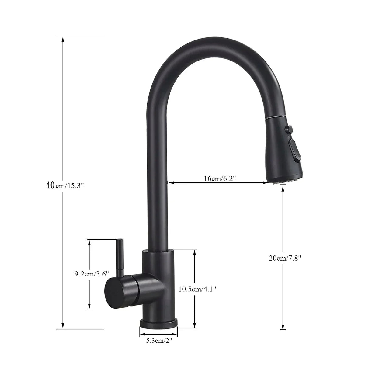 Oak & Coral | Pull-Out Faucet with Single Lever Mixer – Flexible Faucet with Shower Function, High Quality Stainless Steel, Ideal for Modern Kitchens, Easy Installation