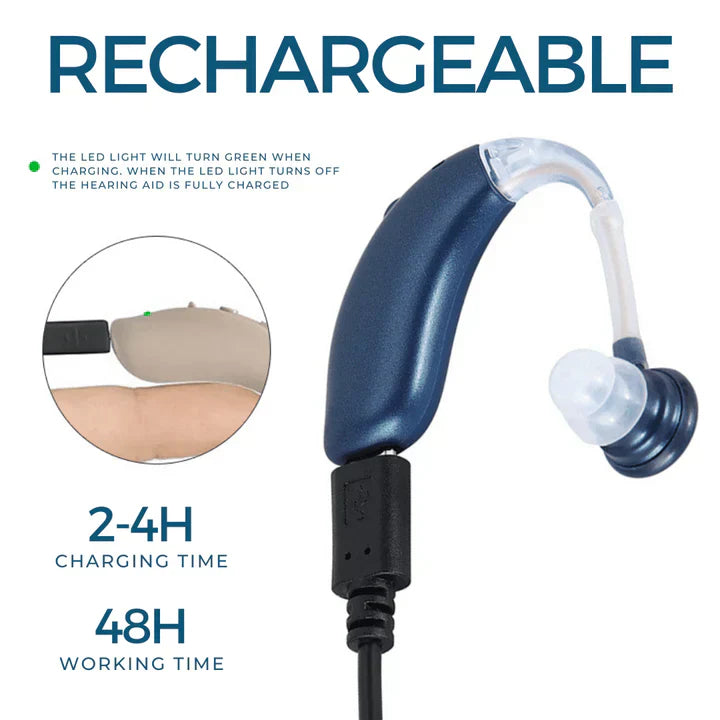 Oak & Coral | Rechargeable Hearing Aid with Universal Fit