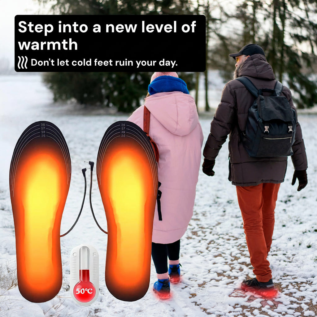 Oak & Coral | Rechargeable Heated Insoles UK – Best Thermal Shoe Inserts for Boots, Work Boots & Everyday Winter Comfort
