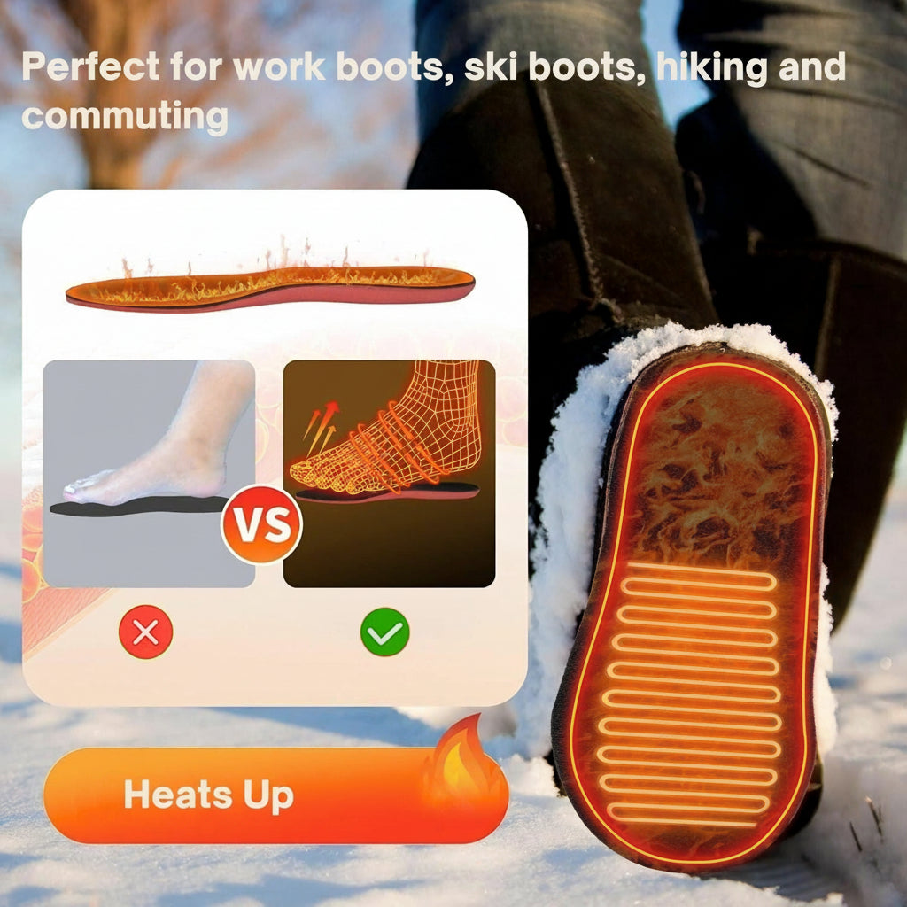 Oak & Coral | Rechargeable Heated Insoles UK – Best Thermal Shoe Inserts for Boots, Work Boots & Everyday Winter Comfort