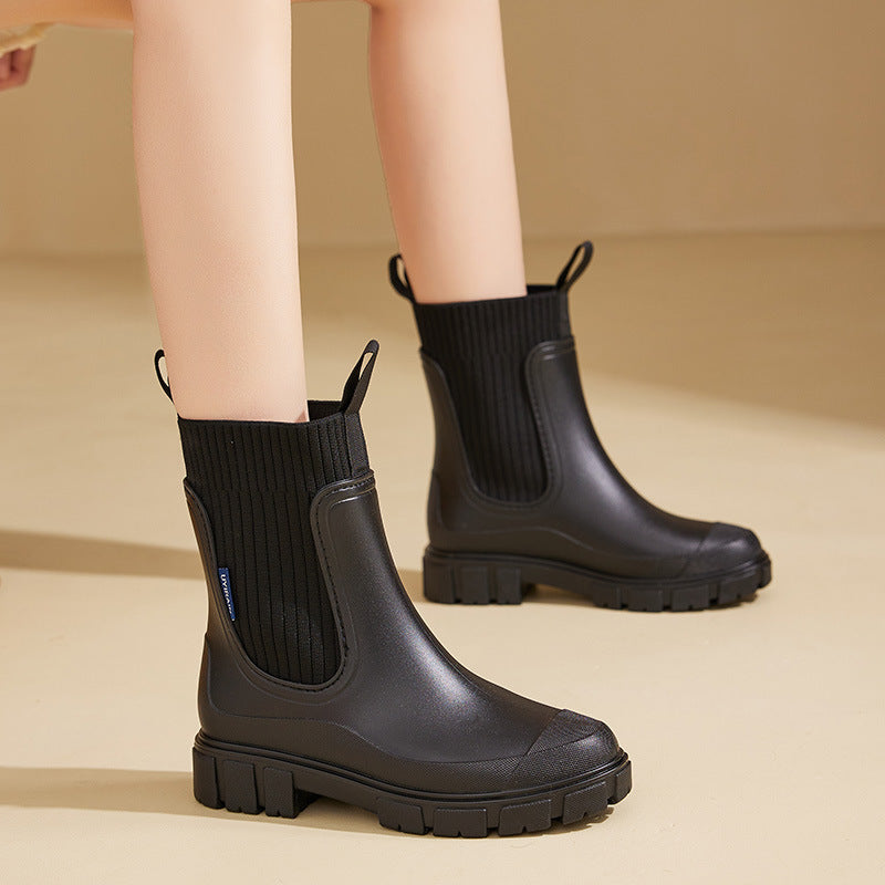Oak & Coral | Rubber Boots - Waterproof with Anti-Slip Sole, Perfect for Rainy Weather