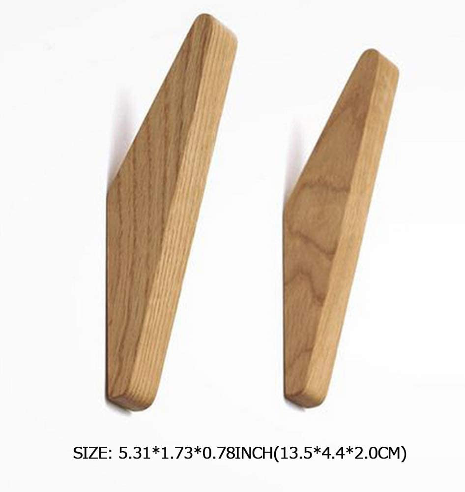 Oak & Coral | Scandi Set of 6 Wooden Coat Hooks