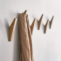 Oak & Coral | Set of 6 Natural Wood Wall Hooks