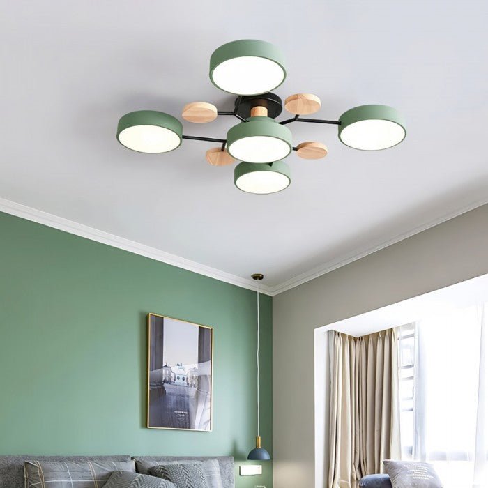 Oak & Coral | Scandinavian LED Ceiling Light | Branching Modern Light Design