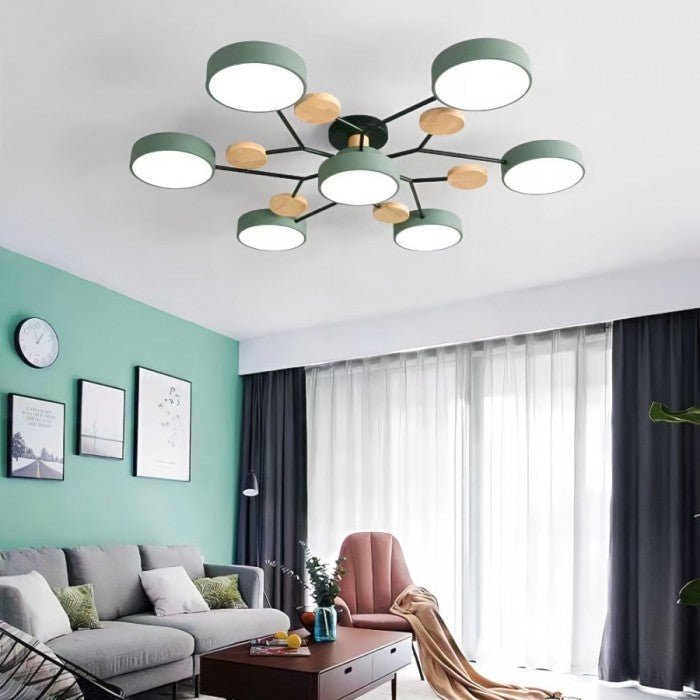 Oak & Coral | Scandinavian LED Ceiling Light | Branching Modern Light Design
