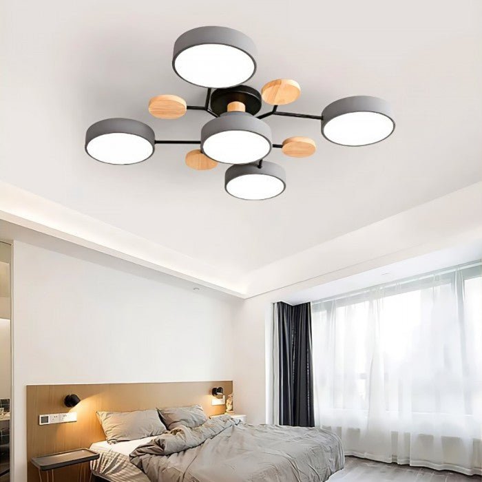 Oak & Coral | Scandinavian LED Ceiling Light | Branching Modern Light Design