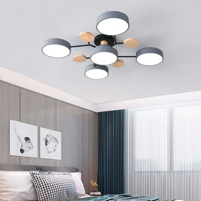 Oak & Coral | Scandinavian LED Ceiling Light | Branching Modern Light Design