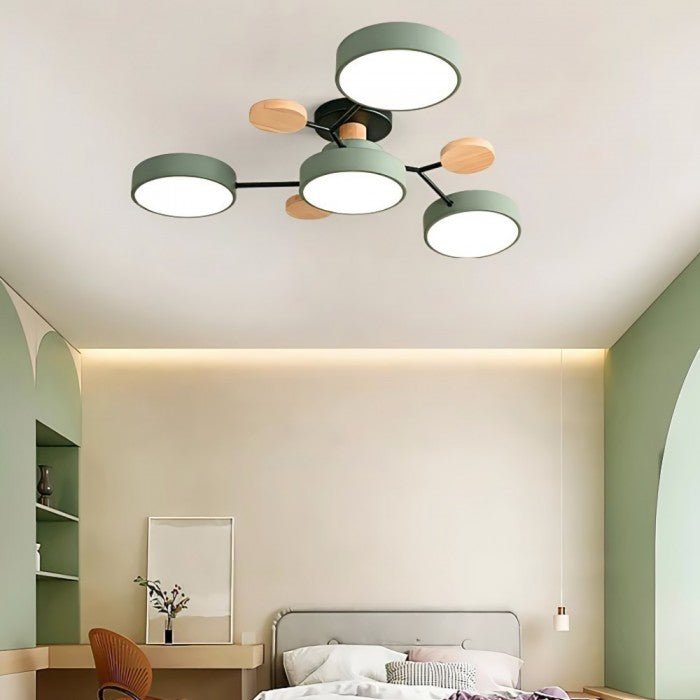 Oak & Coral | Scandinavian LED Ceiling Light | Branching Modern Light Design