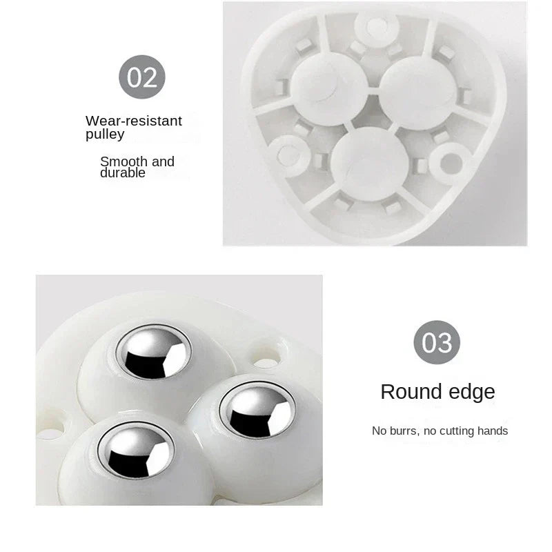 Oak & Coral | Self-adhesive fully swivel furniture moving wheels