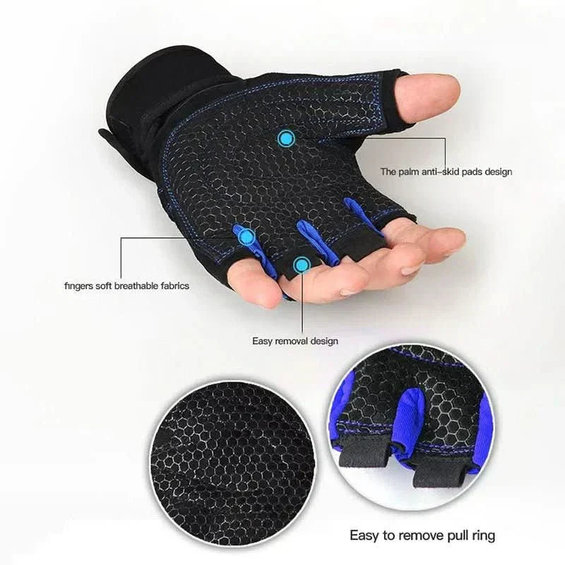 Oak & Coral | Shock-resistant training gloves with wrist support | For weight training, fitness & cycling