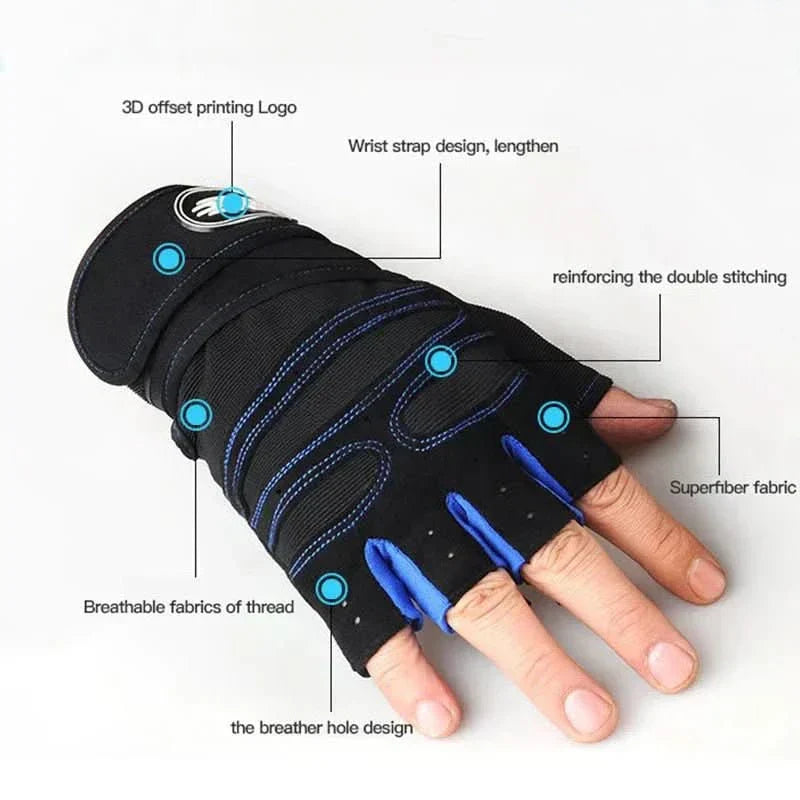 Oak & Coral | Shock-resistant training gloves with wrist support | For weight training, fitness & cycling