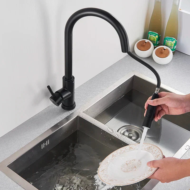 Oak & Coral | SmartTouch | Kitchen Faucet with Touch Sensor and Pull-Out Spray Head – Brushed Nickel