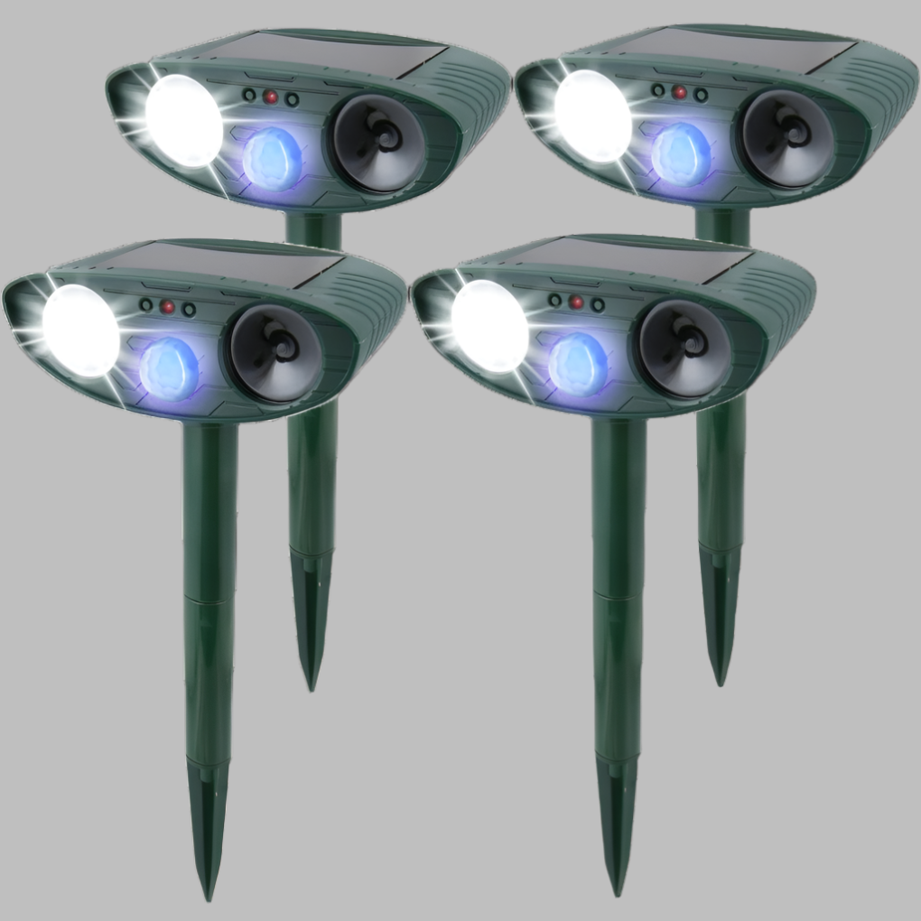 Oak & Coral | Solar Powered Ultrasonic Garden Pest Repeller with Flashing Light