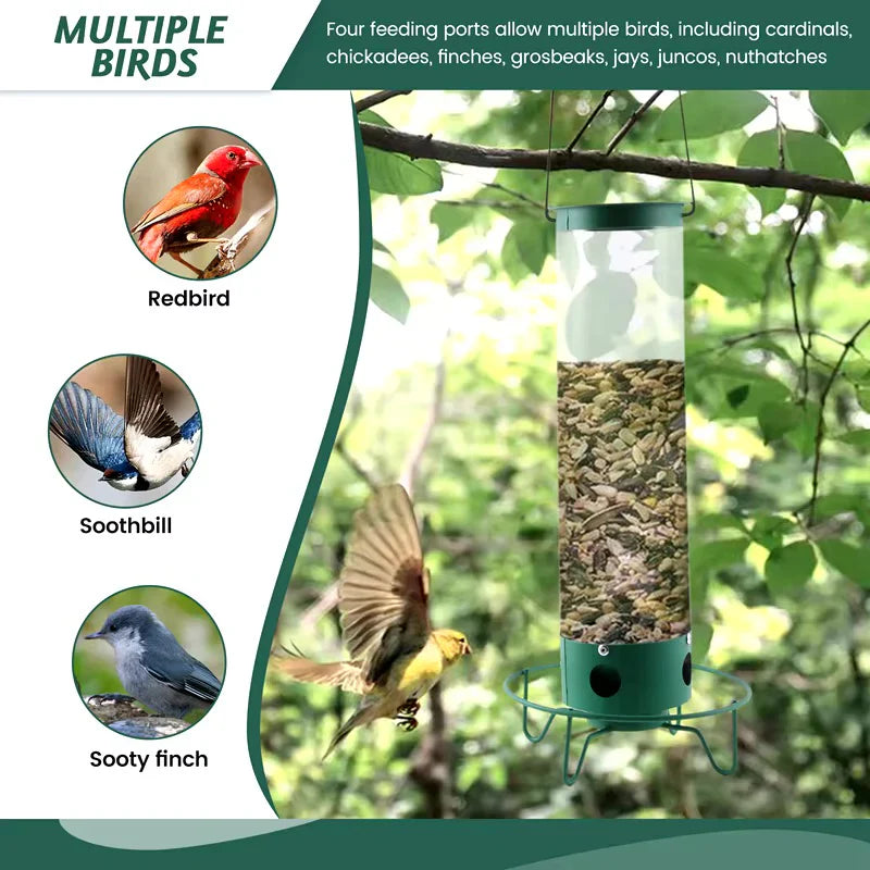 Oak & Coral | Squirrel Proof Bird Feeder for Outdoor Garden