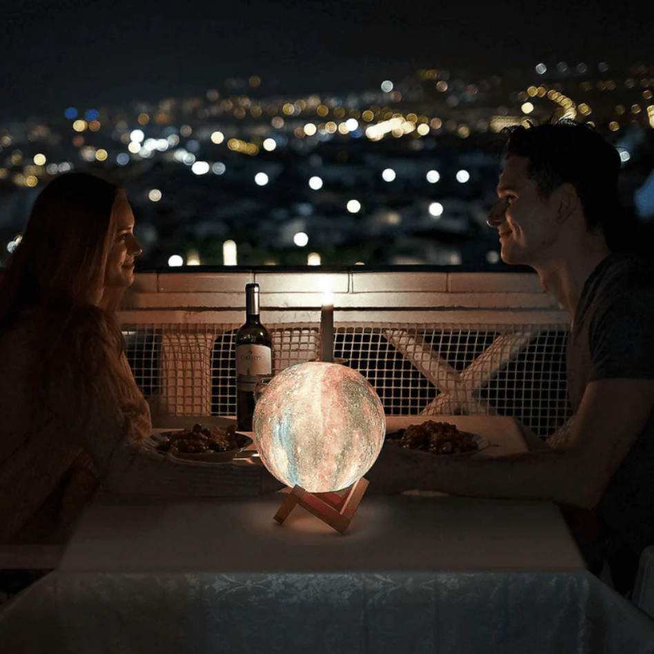 Oak & Coral | Star Pattern Night Light | Touch Control, Rechargeable