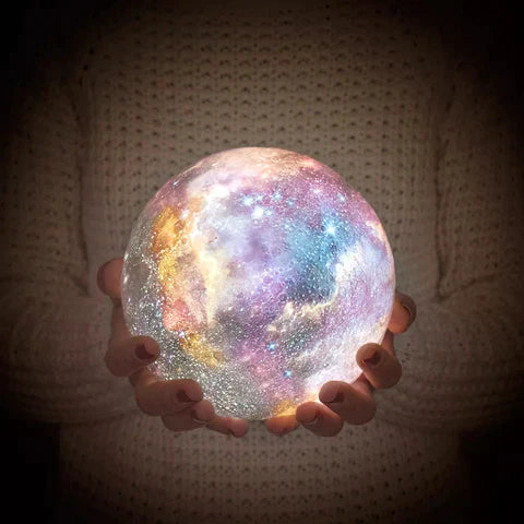 Oak & Coral | Star Pattern Night Light | Touch Control, Rechargeable