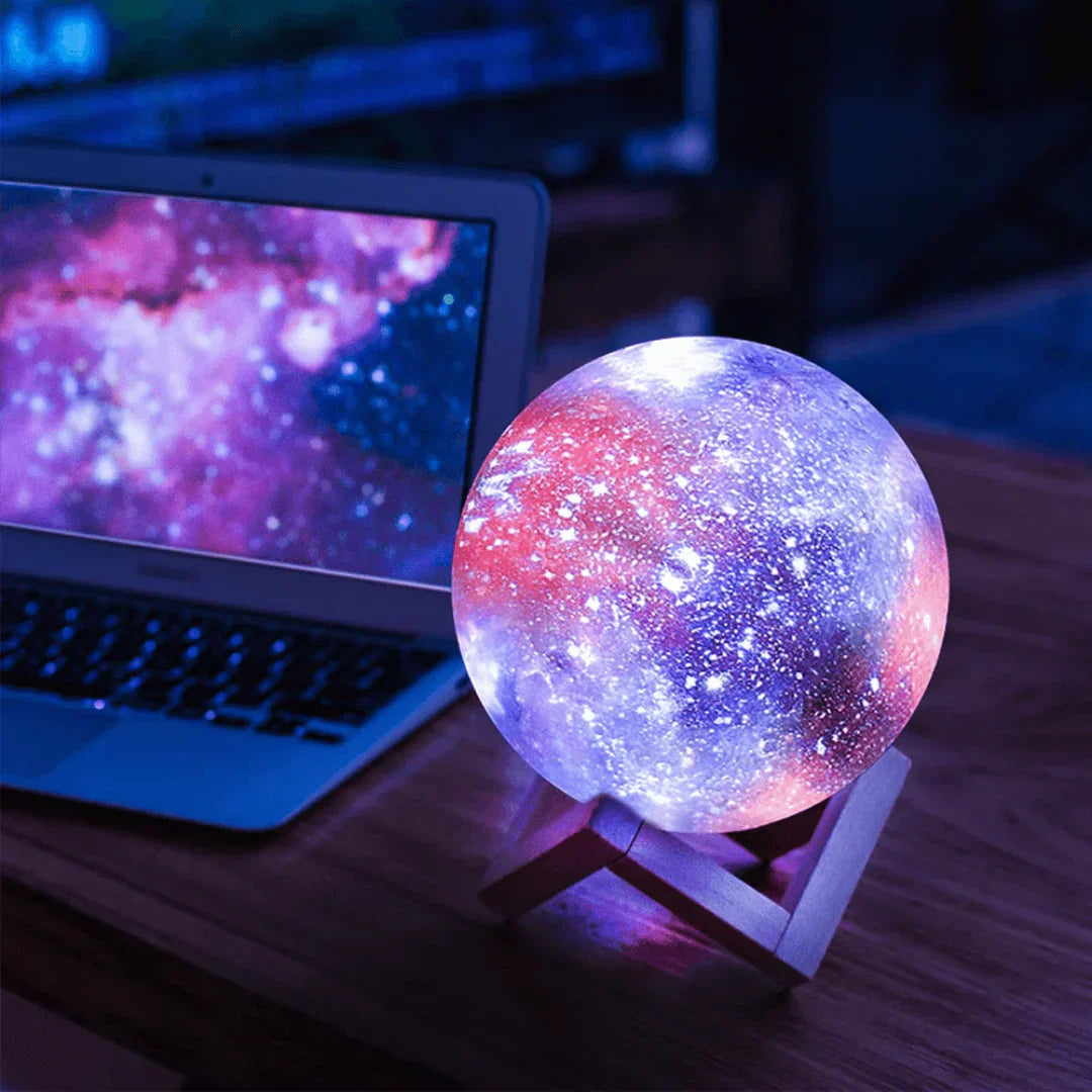 Oak & Coral | Star Pattern Night Light | Touch Control, Rechargeable