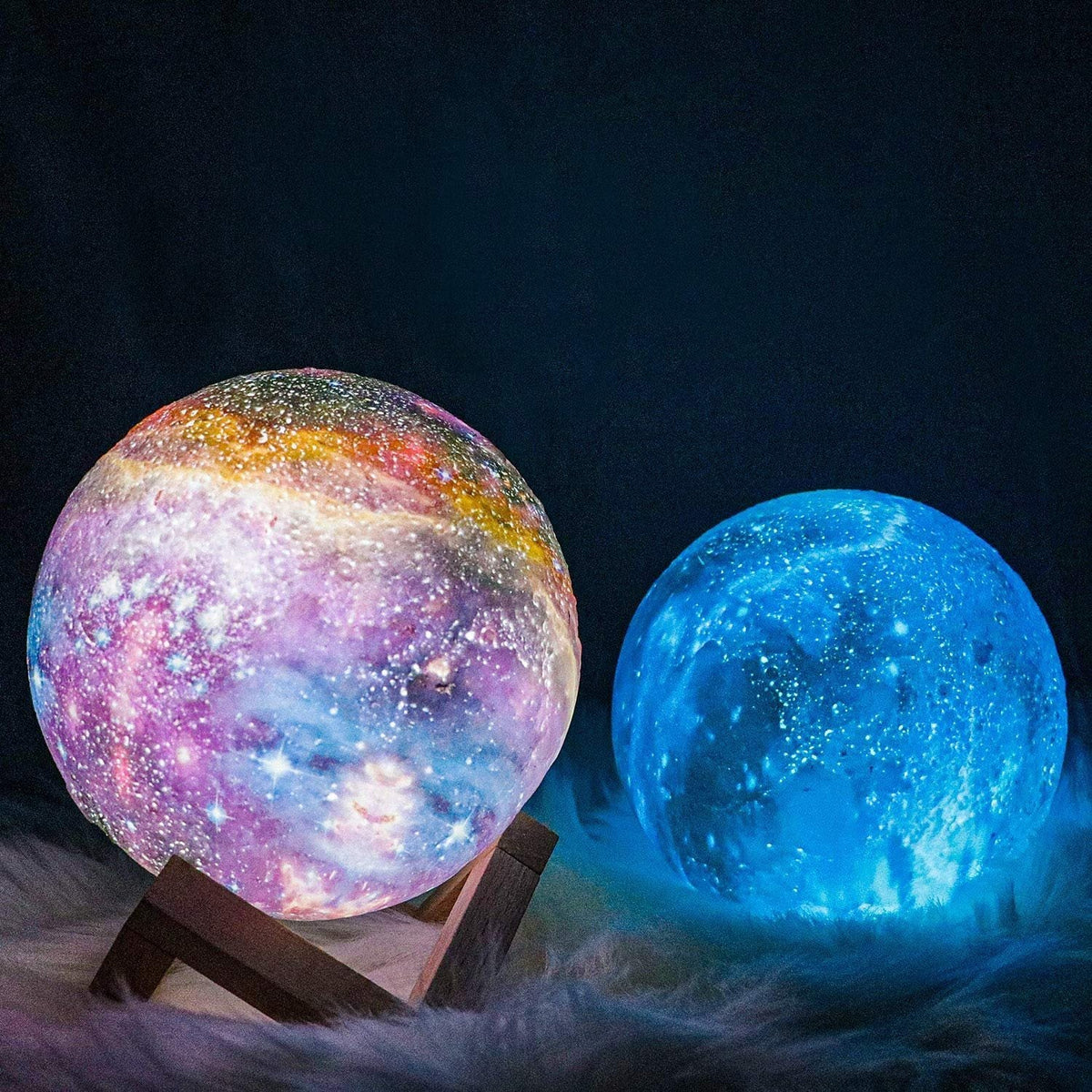Oak & Coral | Star Pattern Night Light | Touch Control, Rechargeable