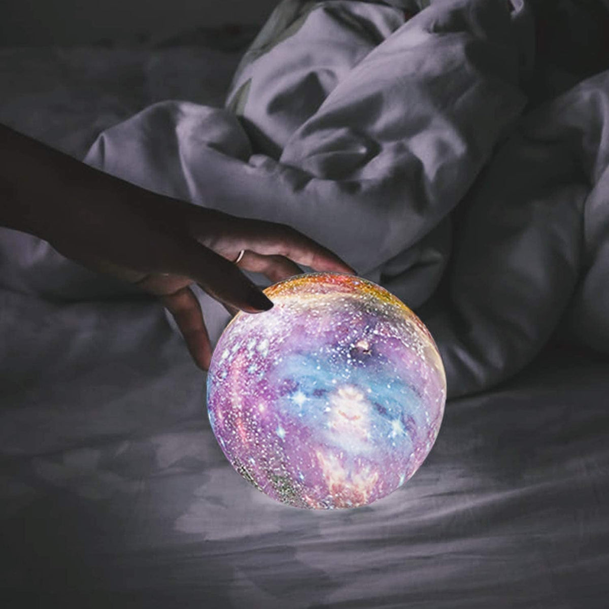 Oak & Coral | Star Pattern Night Light | Touch Control, Rechargeable