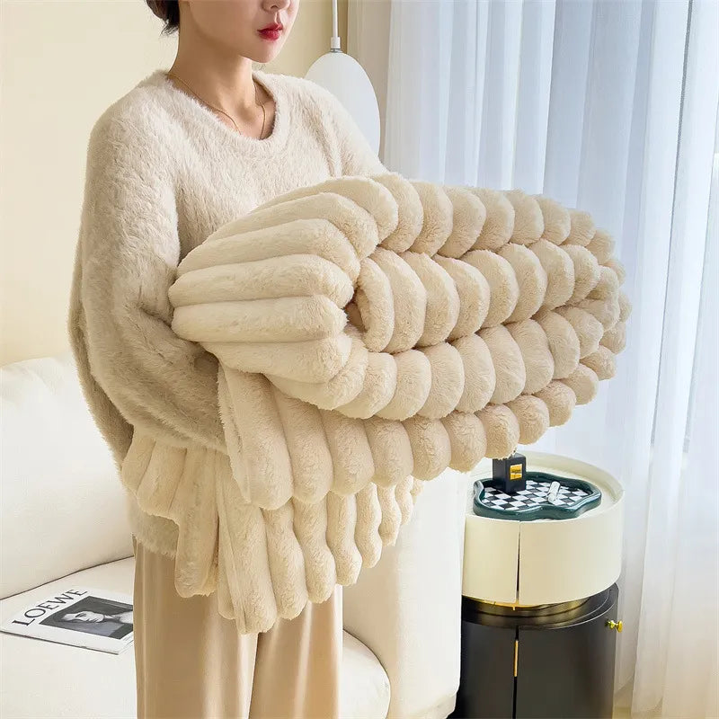 Oak & Coral | Textured Plush Blanket