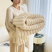 Oak & Coral | Textured Plush Blanket