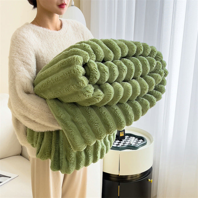 Oak & Coral | Textured Plush Blanket