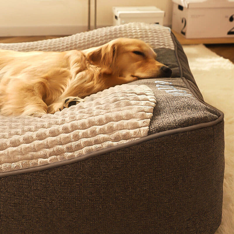 Oak & Coral | Thick scratch-resistant spine protection dog bed