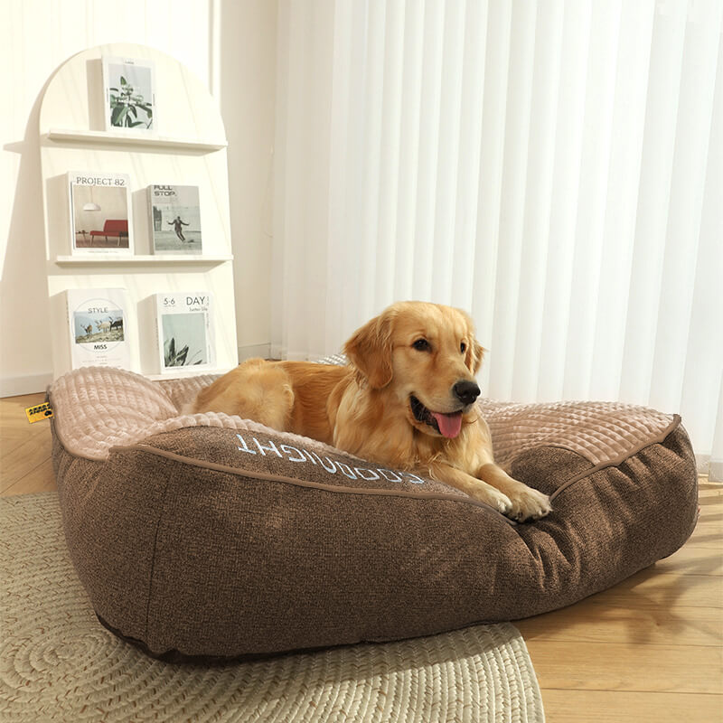 Oak & Coral | Thick scratch-resistant spine protection dog bed