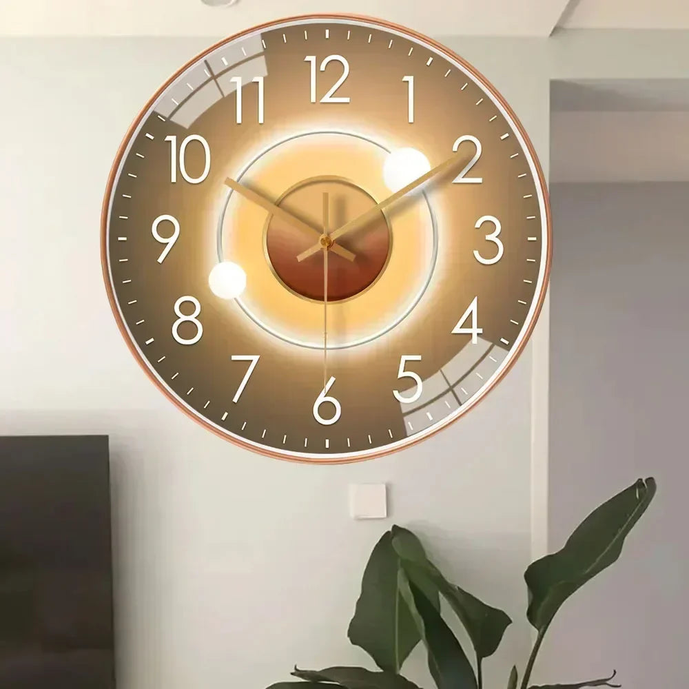 Oak & Coral | Timeless Whisper™ | Silent Classic Wall Clock | Noise-Free Design for Bedroom & Office Decor