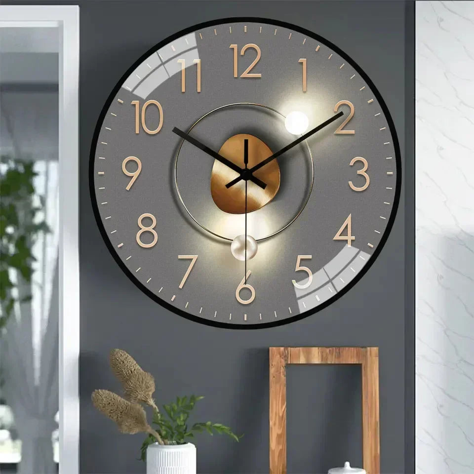 Oak & Coral | Timeless Whisper™ | Silent Classic Wall Clock | Noise-Free Design for Bedroom & Office Decor