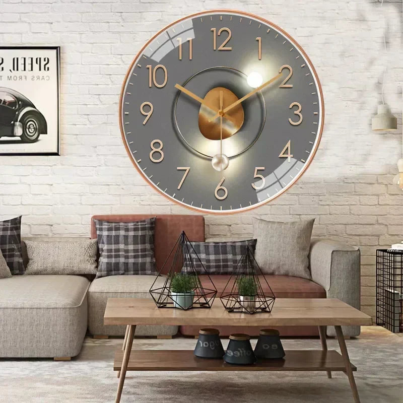 Oak & Coral | Timeless Whisper™ | Silent Classic Wall Clock | Noise-Free Design for Bedroom & Office Decor