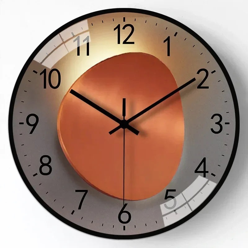 Oak & Coral | Timeless Whisper™ | Silent Classic Wall Clock | Noise-Free Design for Bedroom & Office Decor