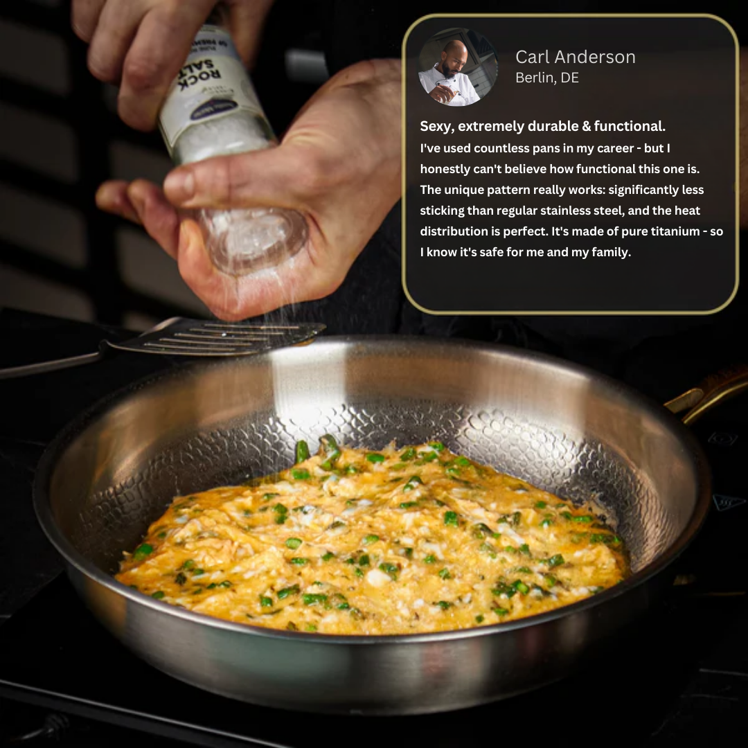 Oak & Coral | Titanium Frying Pan | Non-Toxic, Naturally Non-Stick & Ideal for Healthy Cooking