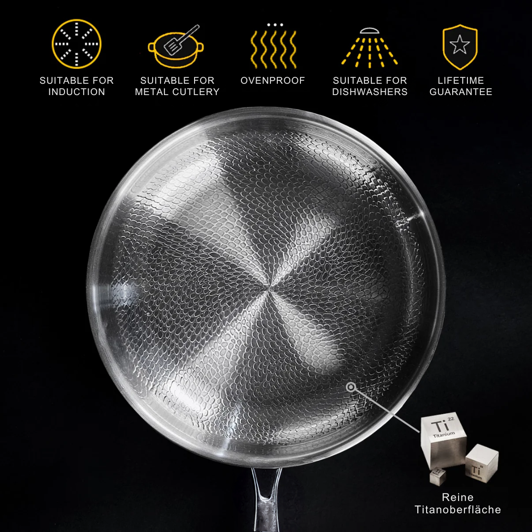 Oak & Coral | Titanium Frying Pan | Non-Toxic, Naturally Non-Stick & Ideal for Healthy Cooking