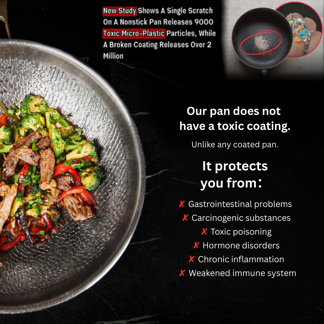 Oak & Coral | Titanium Frying Pan | Non-Toxic, Naturally Non-Stick & Ideal for Healthy Cooking